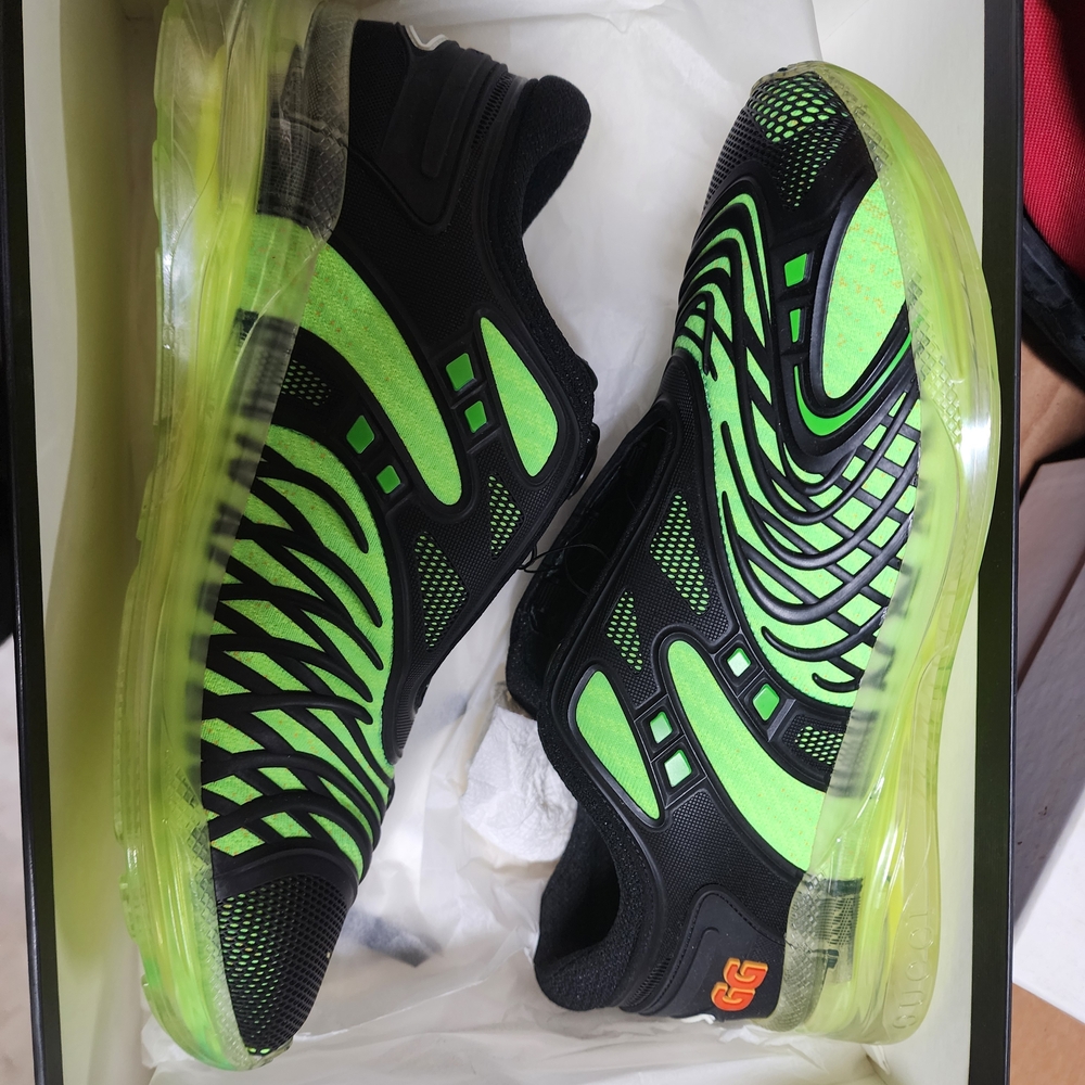 Black and Green Athletic Shoes